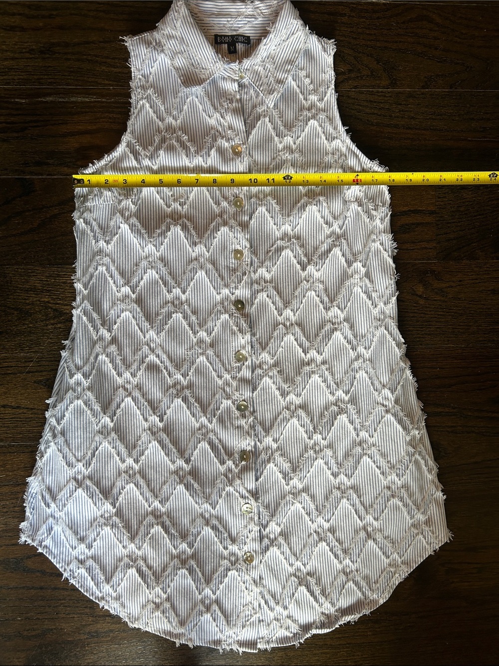 Ladies Sleeveless Button-Front Dress Shirt - White -